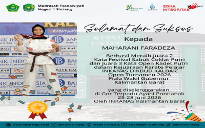 Siswi MTsN 1 Sintang Raih Prestasi Kejuaraan Karate INKANAS 2026